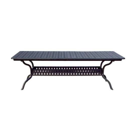 Nassau 11-Piece Patio Dining Set (with 2 Swivel Rockers) and 42 x 92 / 42 x 120 Rectangular Extension Dining Table