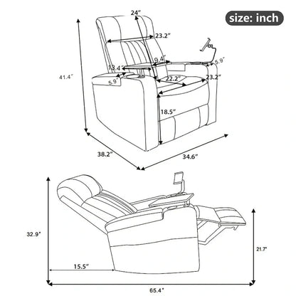 Multifunctional 270 Swivel Home Theater Power Recliner