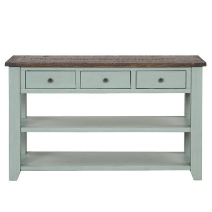 Wood Console Table with 3 Storage Drawers and 2 Shelves