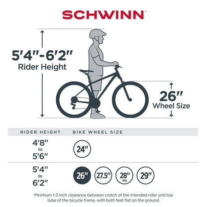Schwinn Sidewinder Mountain Bike . 26-inch Wheels . 21 Speeds . Mens Style . Black