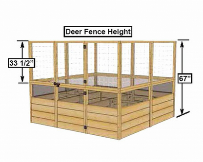 Deer Proof Cedar Complete Raised Garden Bed Kit ?8?x 8?x 20′?