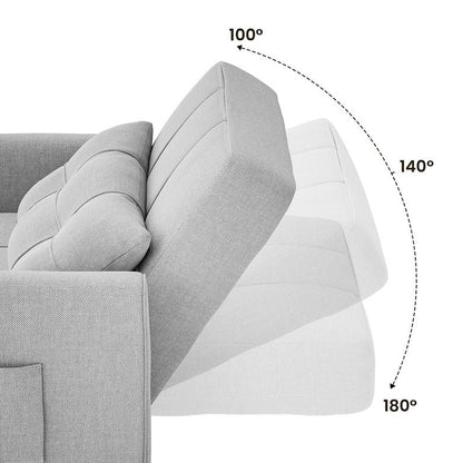 3-in-1 Adjustable Sleeper Sofa Bed, Pull Out Chair Sofa, Convertible Folding Bed for Living Room