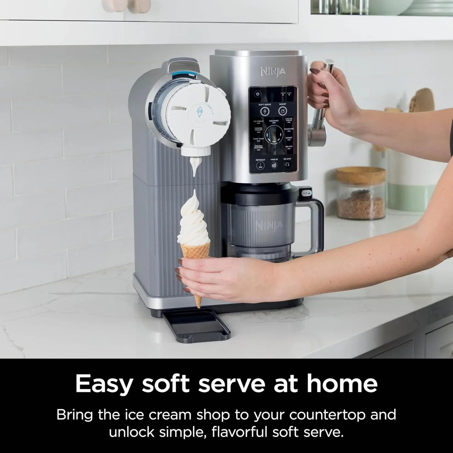 2025 Swirl by CREAMi Ice Cream and Soft Serve Maker, Sorbet, Milkshake, Frozen Yogurt, Low Calories Program & More, 13-in-1, Soft Serve Handle, (2) CREAMi Swirl 16oz Pints, For Kids & ALL ages, NC701