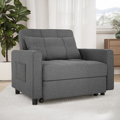 3-in-1 Adjustable Sleeper Sofa Bed, Pull Out Chair Sofa, Convertible Folding Bed for Living Room