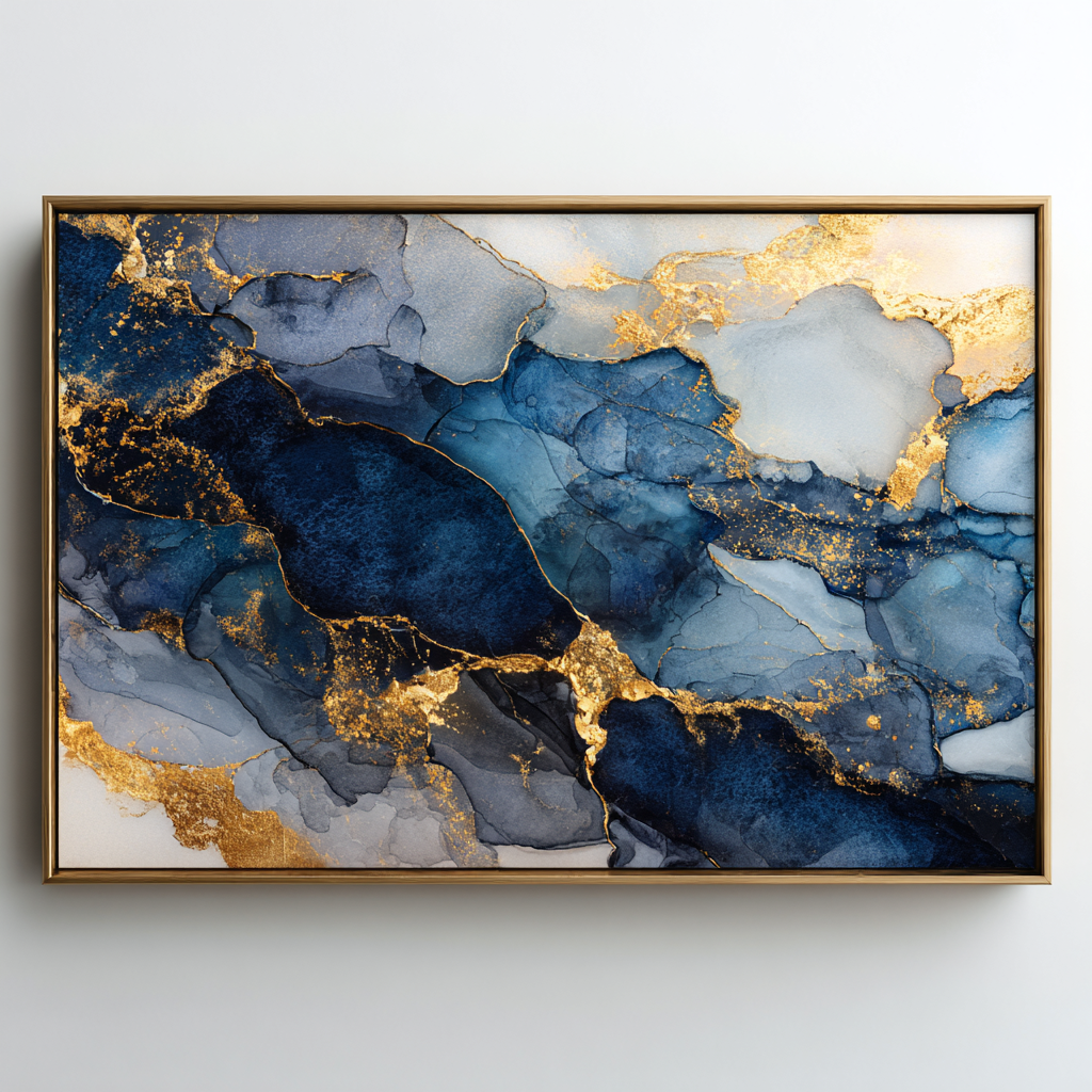 Gavnux Modern Abstract Gold Foil Canvas Wall Art