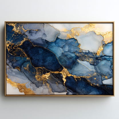 Gavnux Modern Abstract Gold Foil Canvas Wall Art