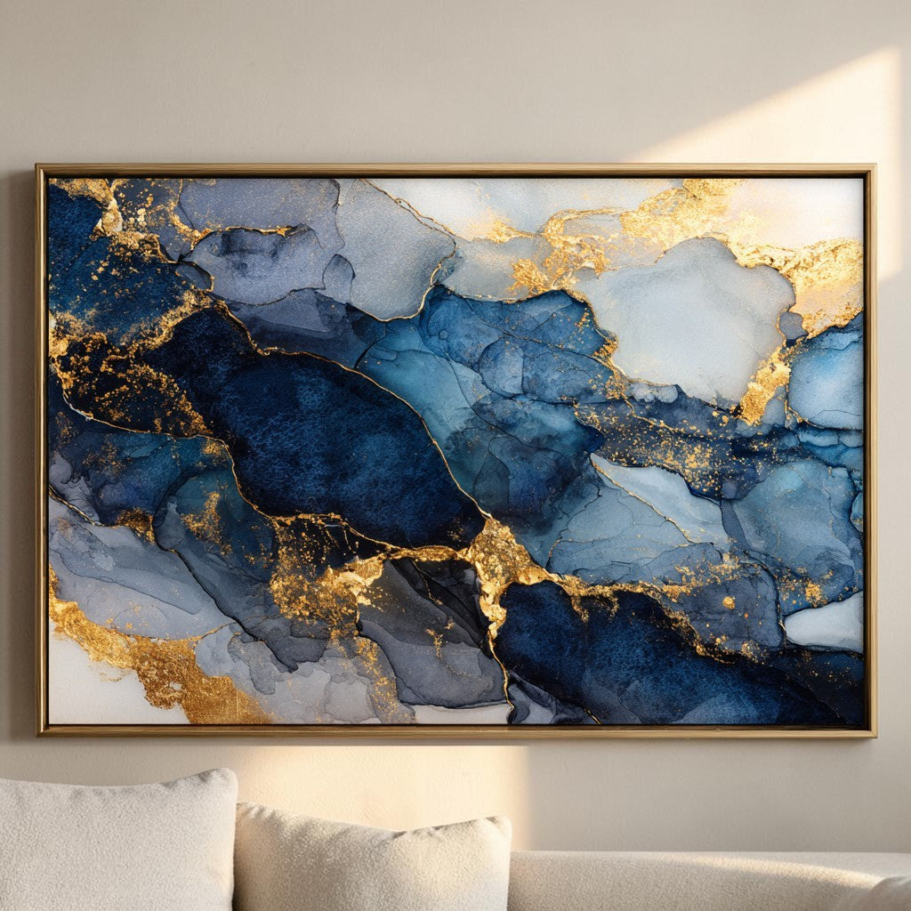 Gavnux Modern Abstract Gold Foil Canvas Wall Art