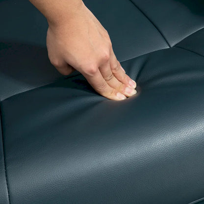 HomCom Faux Leather Adjustable Manual Swivel Base Recliner Chair with Comfortable and Relaxing Footrest