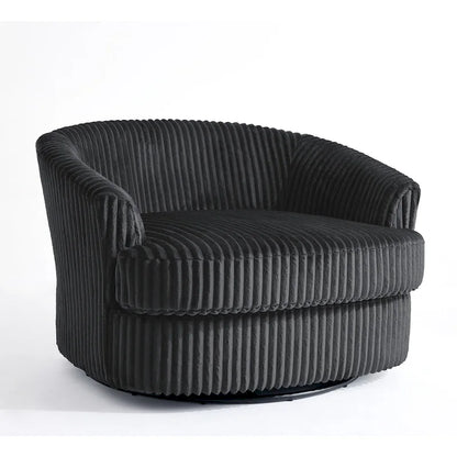 2 Set Oversized 43 W Plush Corduroy Swivel Barrel Chair with Pillows