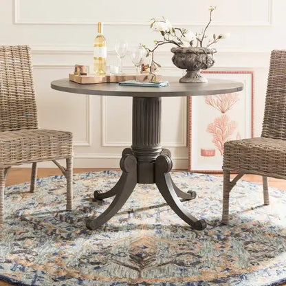 SAFAVIEH Jeane Antique White Drop Leaf Dining Table - 43 W x 43 D x 31 H - 43Wx43Dx31H