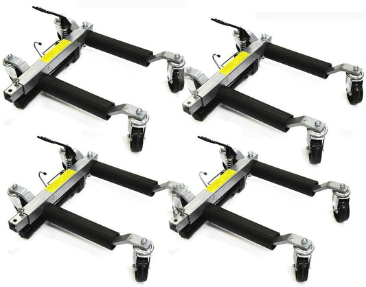 2025 Stark Set of (4) Wheel Dolly Car Skates Vehicle Positioning Hydraulic Tire Jack Truck Rv Trailer Pick Up Dolly Ratcheting Foot Pedal, 1500LBS