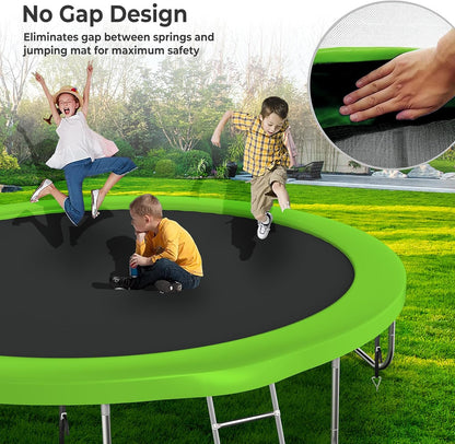 Upgraded 16Ft Trampoline with Basketball Hoop & Net