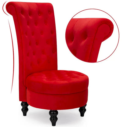 AVAWING Set of 2 Throne Royal Chair Thick Padding and Rubberwood Legs