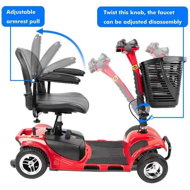 2025 UltraLite Mobility 4-Wheel Scooter, Portable & Lightweight, 14-Mile Range, Model A898