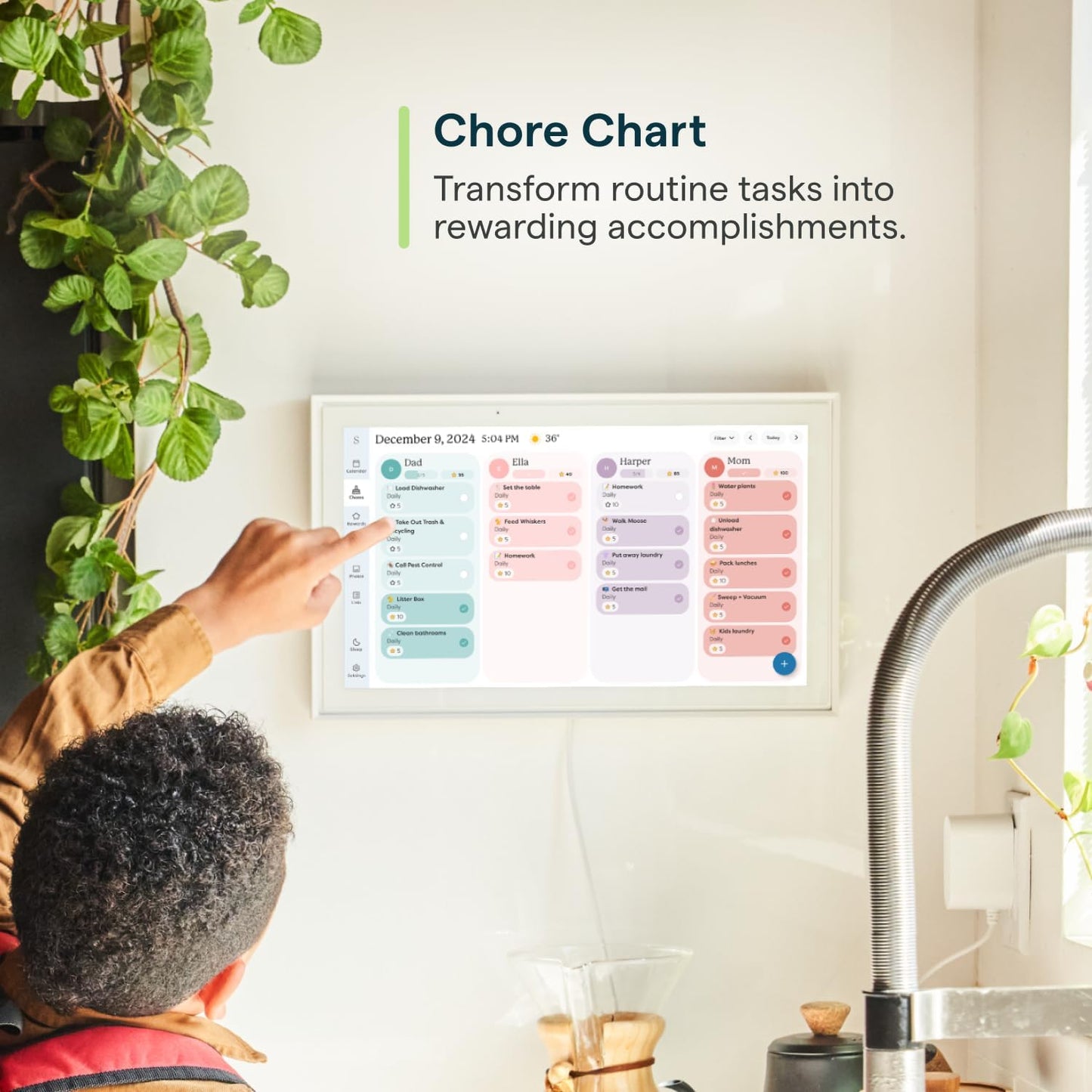 15-Inch Digital Wall Planner & Chore Chart 2025