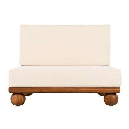 Scott Living Dulcie 4 Piece Outdoor Acacia Wood L Shape Setional Sofa with Removable Cushions