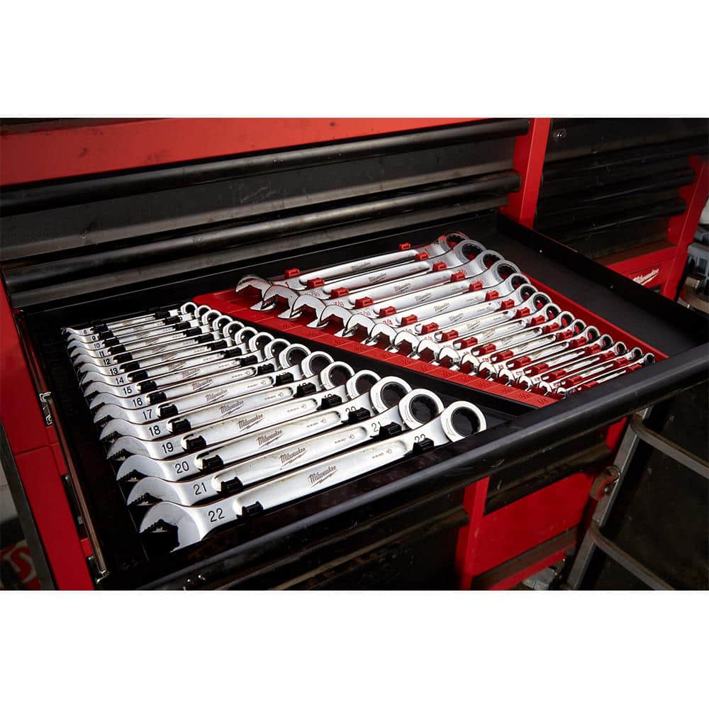 2025 SAE/Metric Combination Ratcheting Wrench Mechanics Tool Set (30-Piece) 48-22-9416-48-22-9516