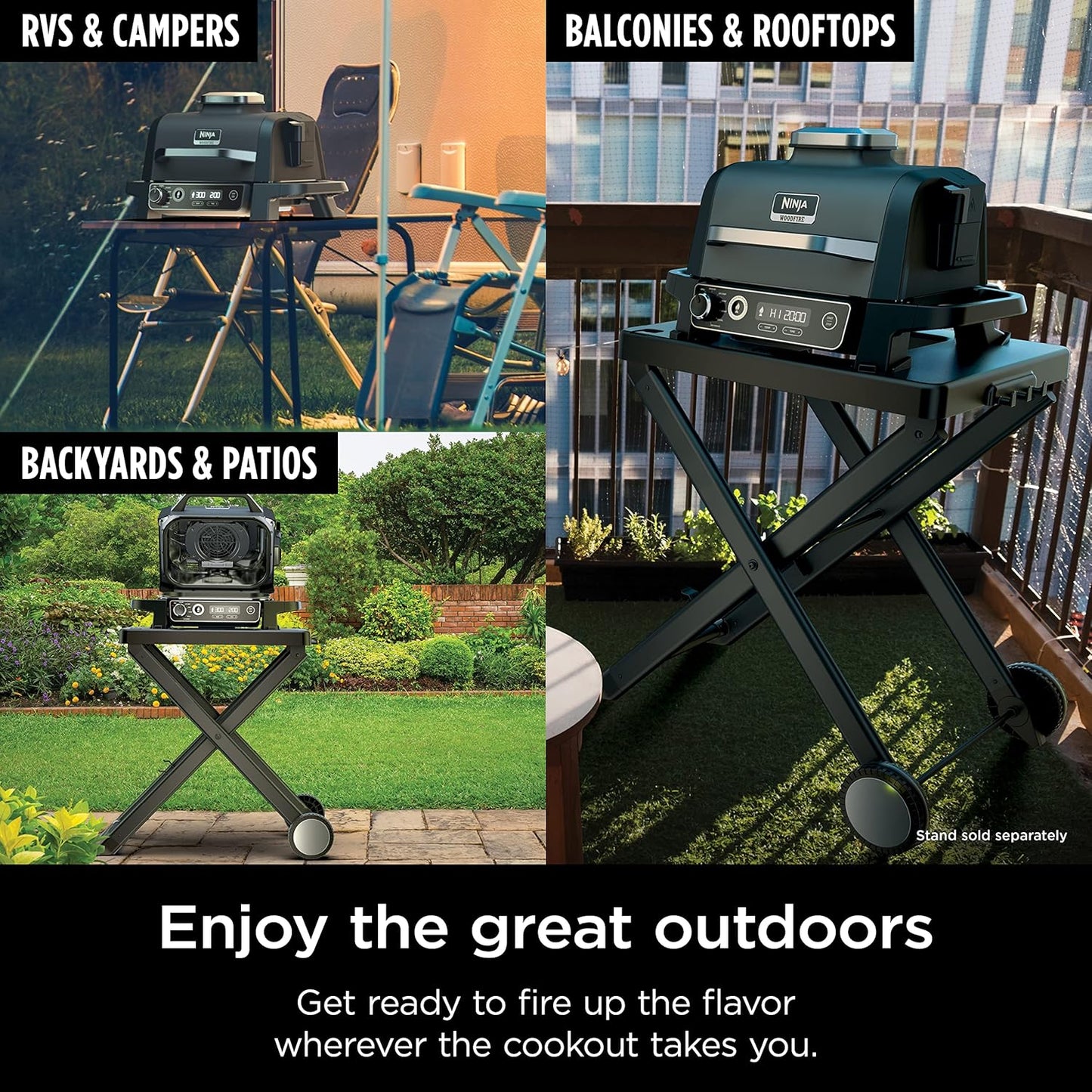 NINJA Woodfire Series 7-In-1 Portable Grill & Smoker