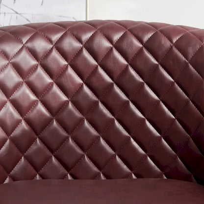 KINWELL 29 Wide Tufted PU Leather Swivel Barrel Chair