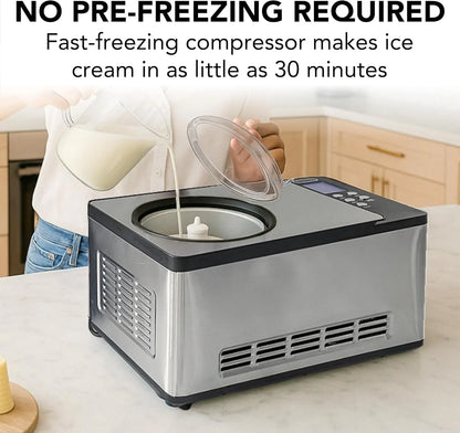 Whynter ICR-300SS 0.5-Quart Stainless Steel Rolled Ice Cream Maker With Compressor