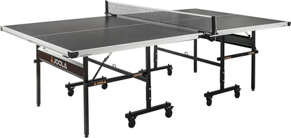 Inside Professional MDF Indoor Ping Pong Table with Quick Clamp Table Tennis Net and Post Set - 10 Minute Easy Assembly - Tournament Quality - Foldable with Single Player Playback Mode