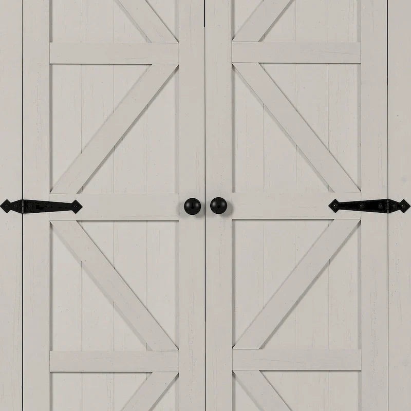 64 Farmhouse Tall Kitchen Pantry Storage Cabinet with 2 Drawers & Doors