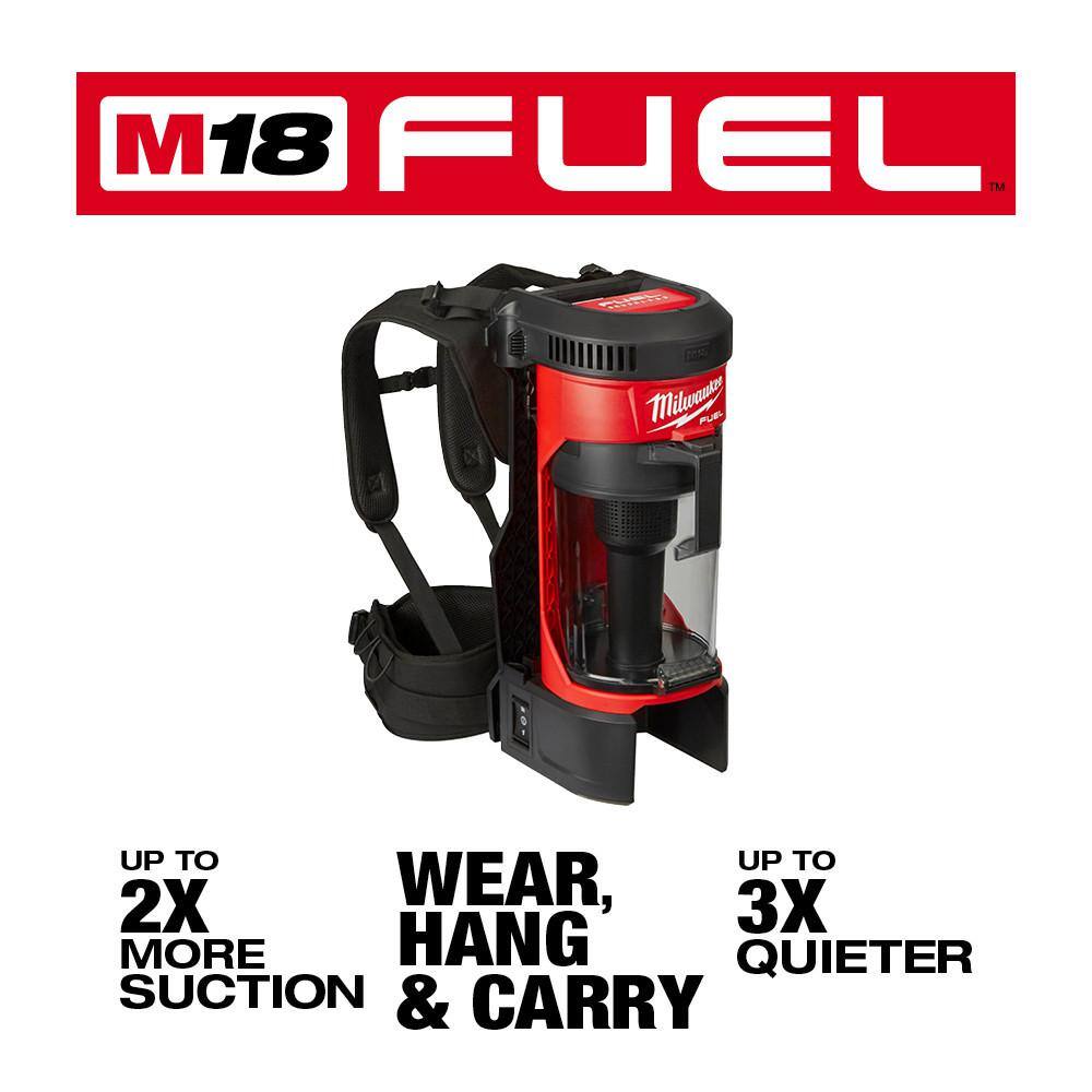 0885-20-48-11-1850 M18 FUEL 1 Gal. 18-Volt Lithium-Ion Brushless Cordless 3-in-1 Backpack Vacuum W/ 5.0Ah Battery