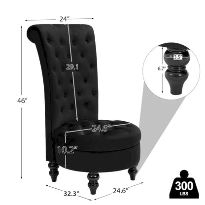 AVAWING Set of 2 Throne Royal Chair Thick Padding and Rubberwood Legs