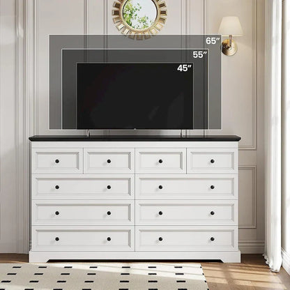 10 Drawers Dresser 55 Large Drawers Wood Dressers & Chest of Drawers
