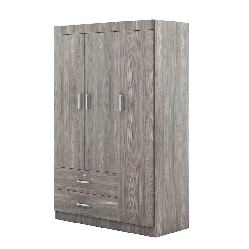 3-Door Wardrobe with 2 Drawers