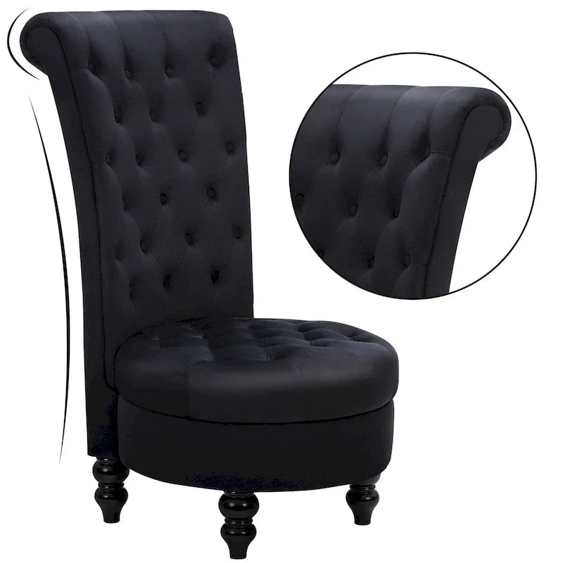 AVAWING Set of 2 Throne Royal Chair Thick Padding and Rubberwood Legs
