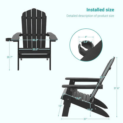 Bonosuki Set of 2 Folding Adirondack Chair Patio Fire Pit Chair