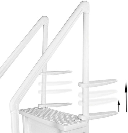 Select Anti-Slip in-Pool Steps | Gray | for Above Ground Swimming Pools | Can Mount to Decks 48" to 54" H | Safety Stairs Capacity Up to 300 lbs