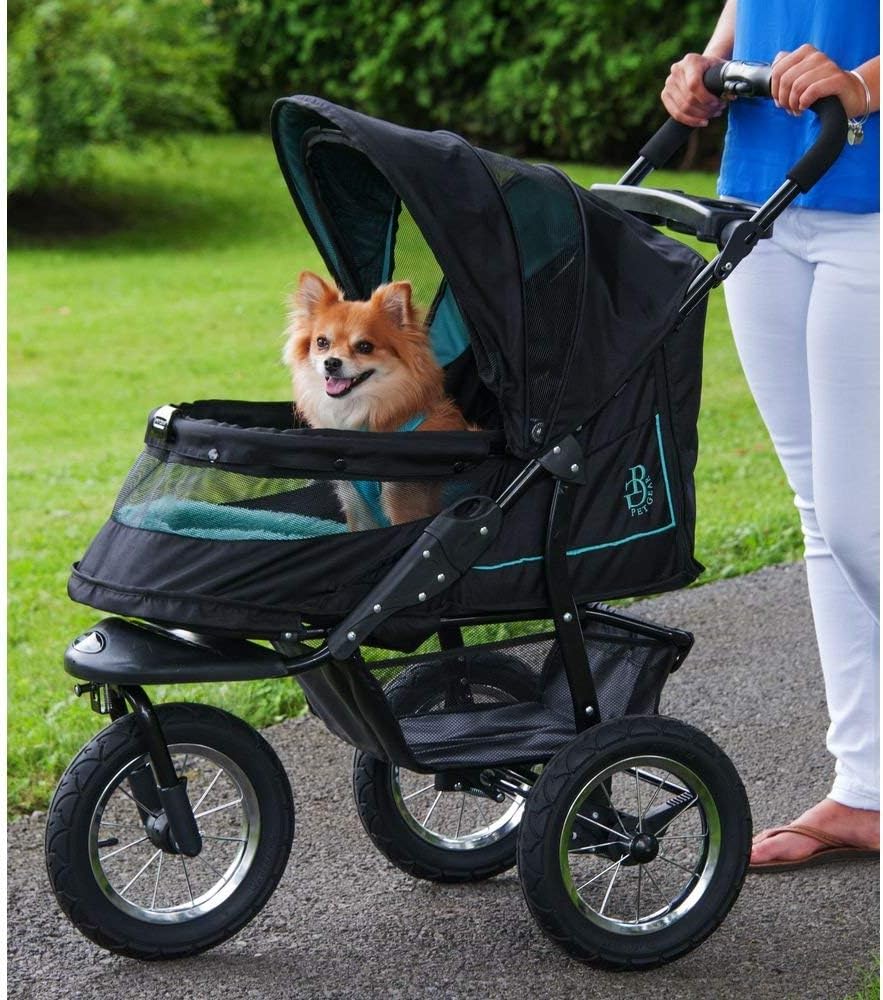 2025 No-Zip NV Pet Stroller for Cats/Dogs, Zipperless Entry, Easy One-Hand Fold, Gel-Filled Tires, Plush Pad + Weather Cover Included, 3 colors