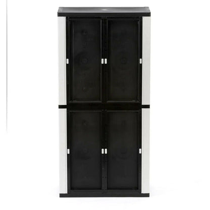 2025 Gray Plastic Freestanding Garage Cabinet, 35′′W x 71′′H x 18′′D, with Adjustable Shelves and Lockable Doors
