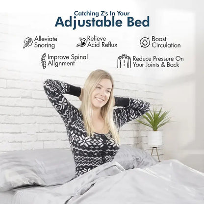 Adjustable Bed Frame with Medium Gel Memory Foam Mattress, Dual Massage, USB Ports, App, Remote