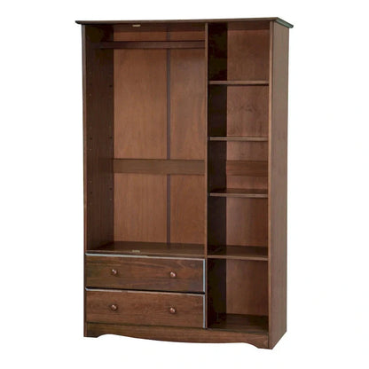 3-Door Wardrobe Armoire - White/Mocha/Java - Solid Wood