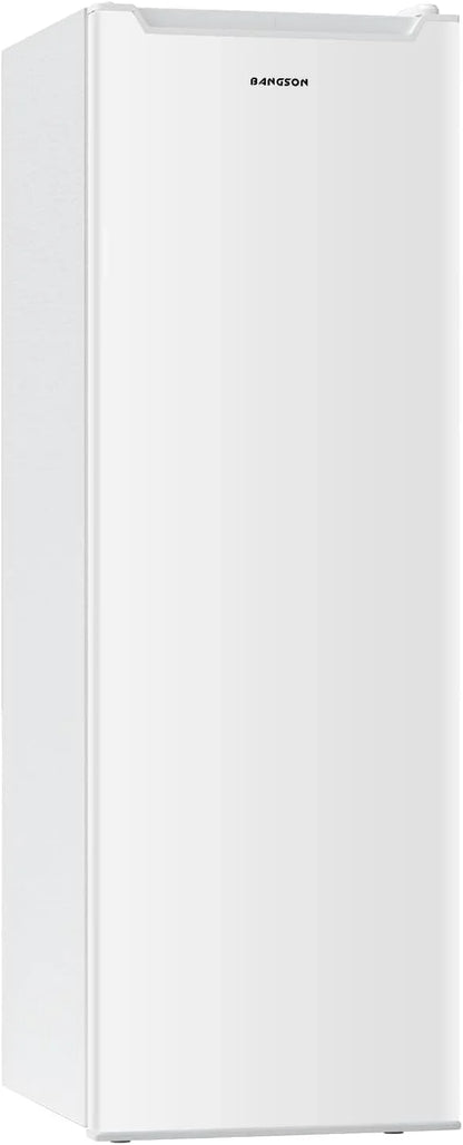 BANGSON Upright Freezer, 7.0 Cu.ft Stand Up Freezer, Convertible Upright Freezer/Refrigerator, Single Door for Kitchen,Garage, Office, Apartment, Silver