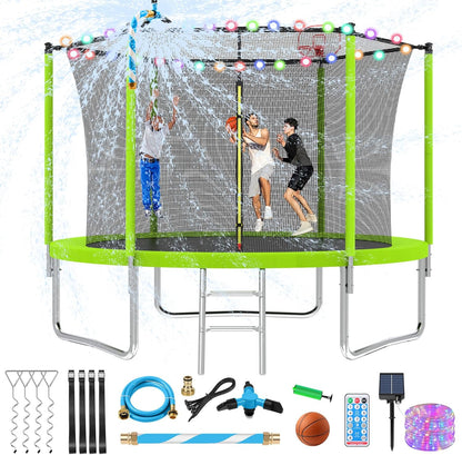 Upgraded 16Ft Trampoline with Basketball Hoop & Net