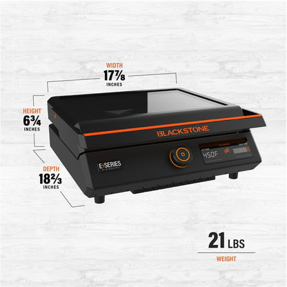 2025 Blackstone E-Series 17" Electric Tabletop Griddle with Hood, Black
