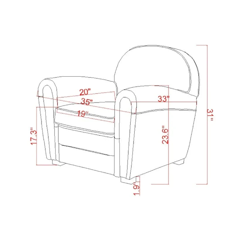 Genuine Leather Paris Club Chair, Brown