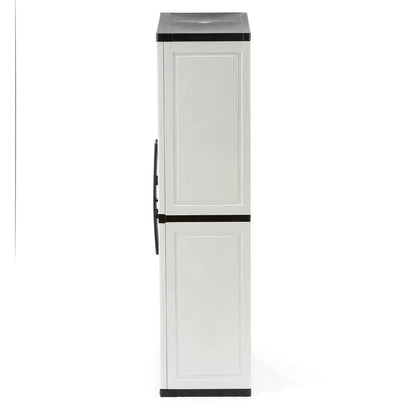 2025 Gray Plastic Freestanding Garage Cabinet, 35′′W x 71′′H x 18′′D, with Adjustable Shelves and Lockable Doors