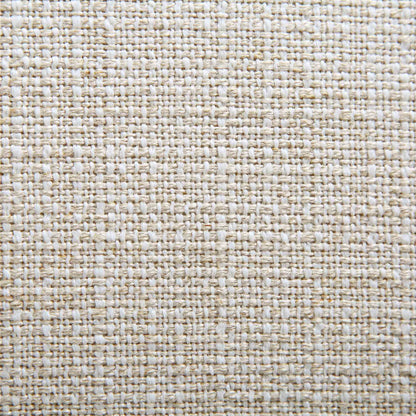 3-Seater Curved Sofa with Ball Cushions, Beige Linen Blend
