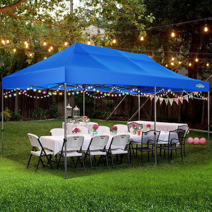 COBIZI 10x20 Heavy Duty Pop up Canopy Tent with 6 sidewalls Easy Up Commercial Outdoor Canopy Wedding Party Tents for Parties All Season Wind & Waterproof Gazebo with Roller Bag,Black(Frame Thickened)