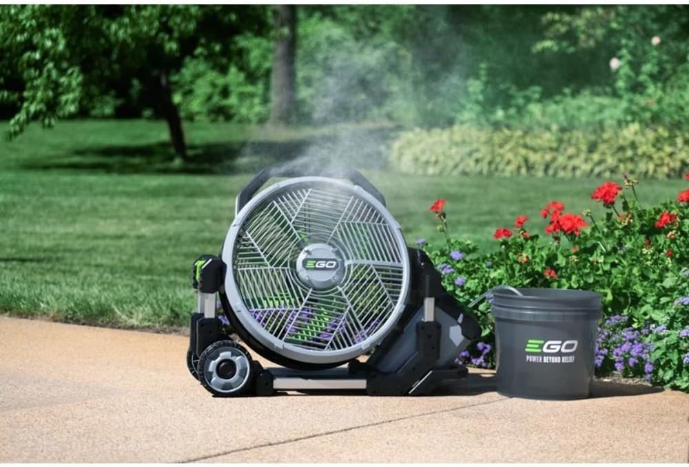 POWER+ Portable Misting Fan - 18" Outdoor Electric, 5 Speeds