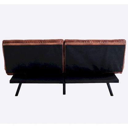 Futon Couch Sofa Bed, Faux Leather Sleeper Futons Convertible Loveseat Furniture for Compact Small Space, Dorm, Living Room