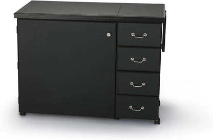 2025 353 Norma Jean Sewing Cabinet for Sturdy Sewing, Cutting, Quilting, and Crafting with Storage and Airlift, Black Finish