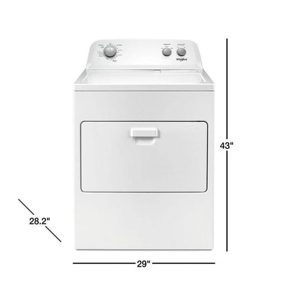 2025 Whirlpool 7.0 cu. ft. Electric Dryer, AutoDryTM System, Wrinkle ShieldTM, White