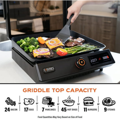 2025 Blackstone E-Series 17" Electric Tabletop Griddle with Hood, Black