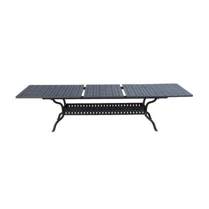 Nassau 11-Piece Patio Dining Set (with 2 Swivel Rockers) and 42 x 92 / 42 x 120  Rectangular Extension Dining Table